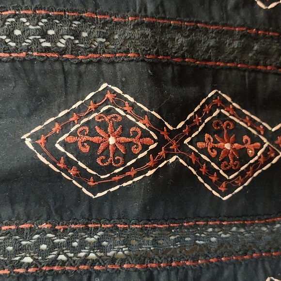 Soho Black Cotton Embroidered Blouse S - Picture 3 of 8